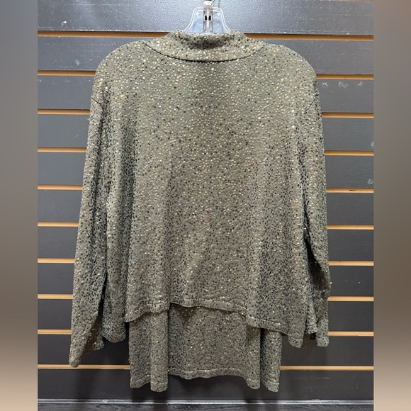 Green Sequin Cardigan and Top Set - Picture 4 of 4